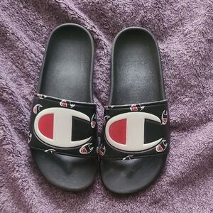 Champion Kids Slide Sandals - Black and White